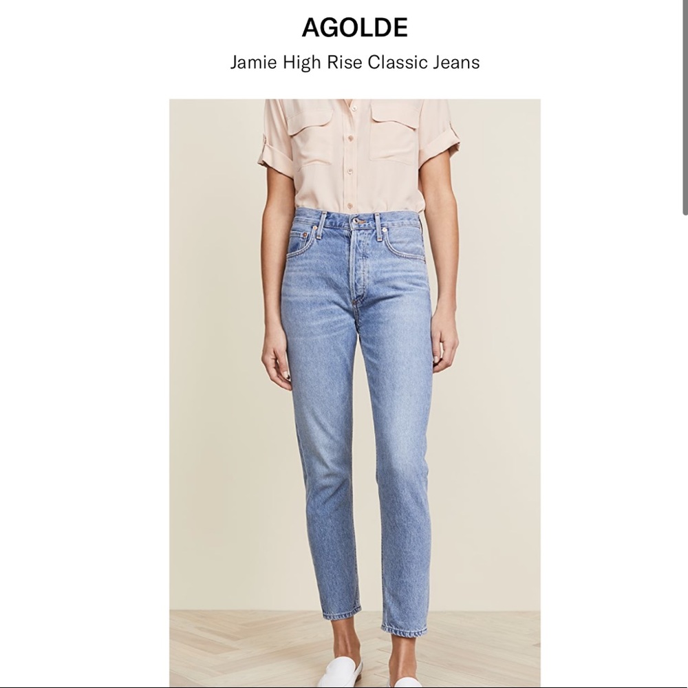 Agolde Jamie Straight Leg Light Wash Denim Jeans